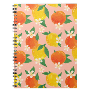 Cuaderno pequeño de limón naranja cítrico