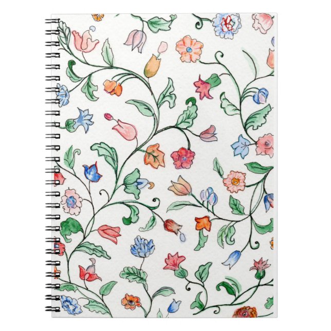 Cuaderno Pequeño diseño de gemelos florales en un portátil  (Frente)