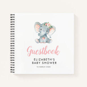 Cuaderno pequeño elefante bebé ducha guía