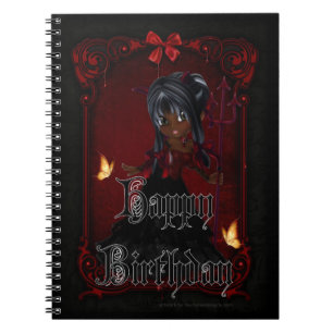 Cuaderno Pequeño Gótico Chica diablo feliz cumpleaños libro