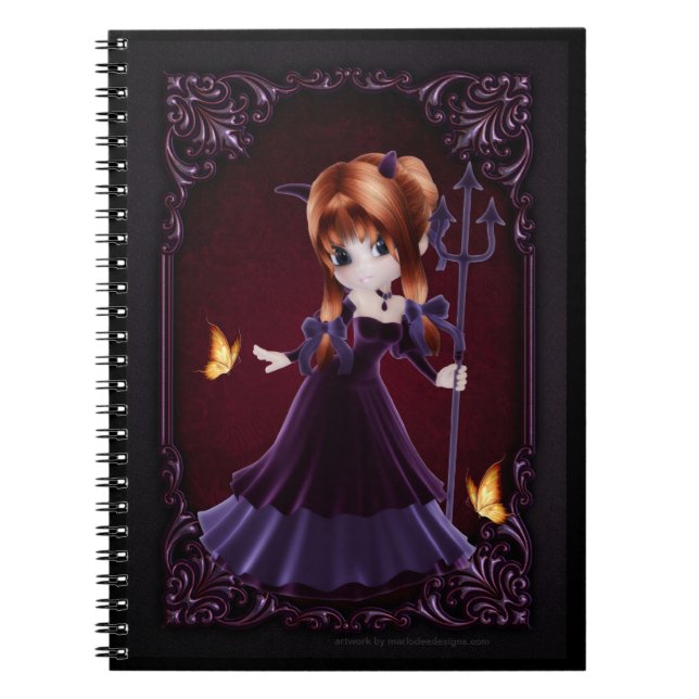 Cuaderno Pequeño Gótico Devil Chica Diseño 5 Nota Libro (Frente)