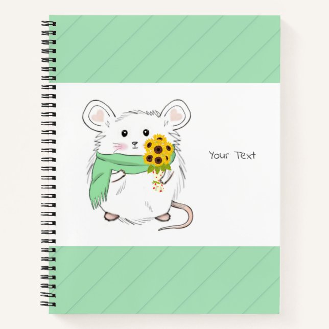 Cuaderno Pequeño Hamster Cuidadoso y Verde Sunflower (Anverso)