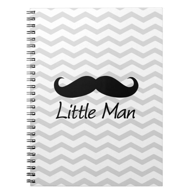 Cuaderno Pequeño Hombre Mustache Chevron Cute Boys (Frente)
