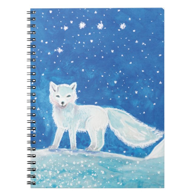 Cuaderno Pequeño Ilustracion de Fox Ártica (Vulpes Lagopus) (Frente)
