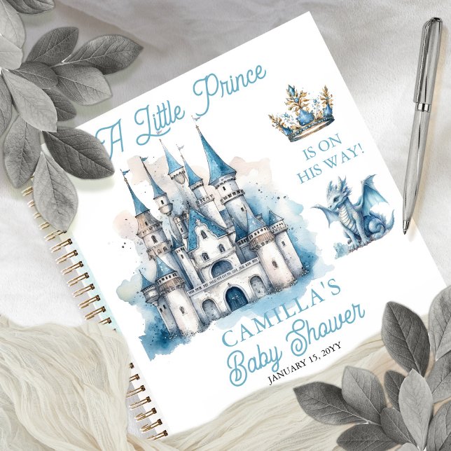Cuaderno Pequeño invitado de Baby Shower Prince Boy ("A Little Prince Is On His Way!" Royal-themed Boy Baby Shower Guest Book.)
