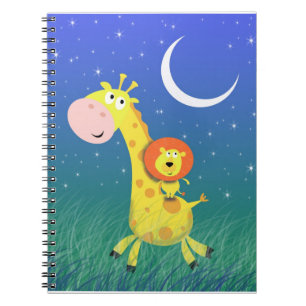 Cuaderno Pequeño león divertido y bloc de notas de jirafa