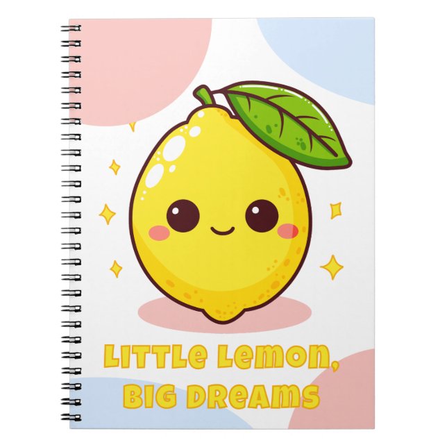 Cuaderno Pequeño Limón Grandes Sueños Kawaii Limón (Frente)