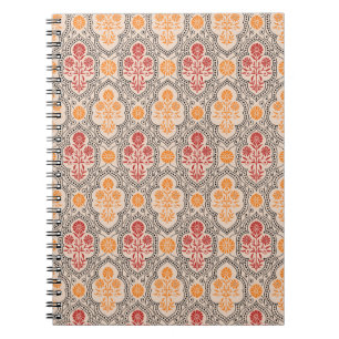 CUADERNO PEQUEÑO MODELO DE FLORES MUGHAL DISEÑO DE FONDO AR