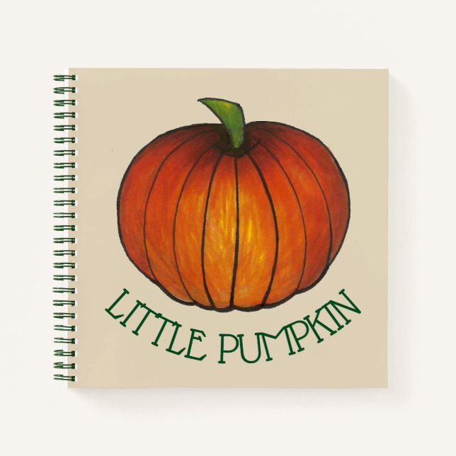 Cuaderno Pequeño Naranja de calabaza Recién nacido de otoño (Anverso)