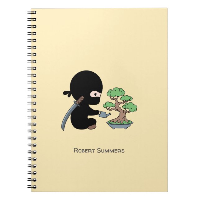 Cuaderno Pequeño nombre personalizado del árbol bonsai de r (Frente)