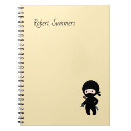 Cuaderno Pequeño nombre personalizado Ninja en amarillo