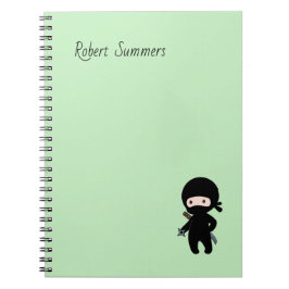 Cuaderno Pequeño nombre personalizado Ninja en verde