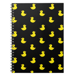 Cuaderno Pequeño pato amarillo en fondo negro