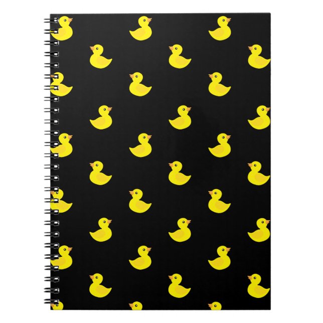 Cuaderno Pequeño pato amarillo en fondo negro (Frente)