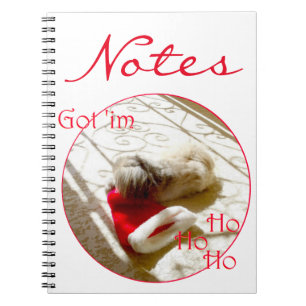 Cuaderno Pequeño pekinés agarra a Santa