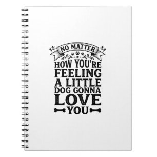 Cuaderno Pequeño perro te ama diseño tipográfico vintage_1
