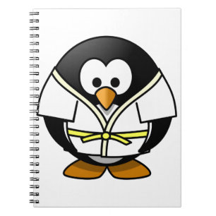 Cuaderno Pequeño pingüino animado lindo del judo