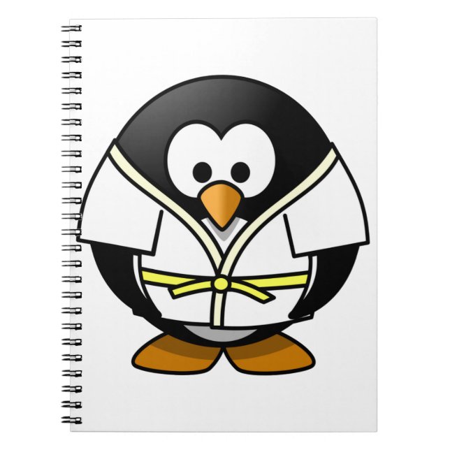 Cuaderno Pequeño pingüino animado lindo del judo (Frente)