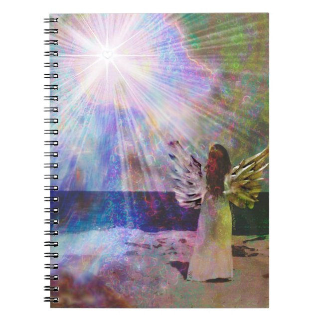Cuaderno Pequeño portátil Angel Celestial Magical Beach (Frente)