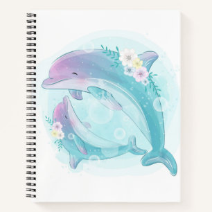 Cuaderno Pequeño portátil delfín espiral