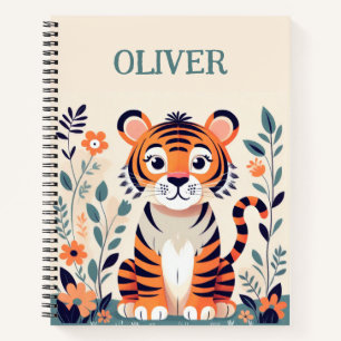 Cuaderno Pequeño tigre lindo y personalizado