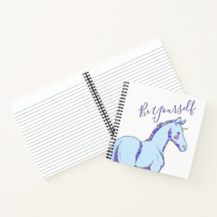 Cuaderno Pequeño Unicornio Azul Moteado (Sé Tú Mismo)