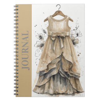 Cuaderno Pequeño vestido negro de moda (LBD) Beige