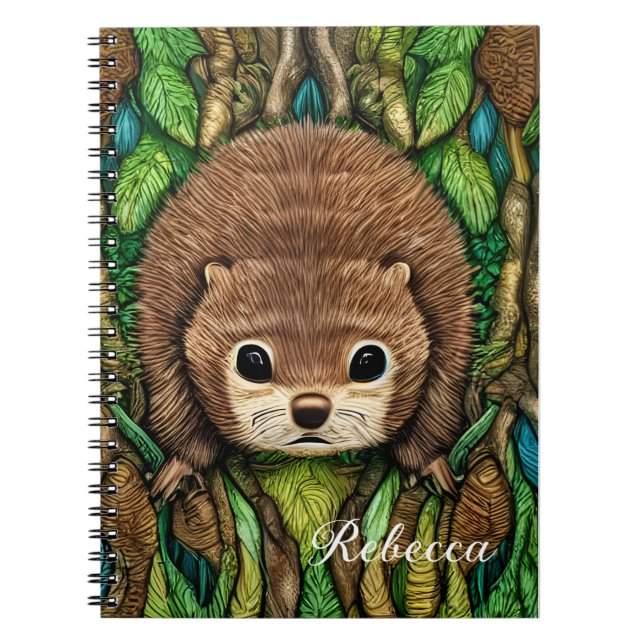 Cuaderno Pequeño y adorable castor de bebé (Frente)
