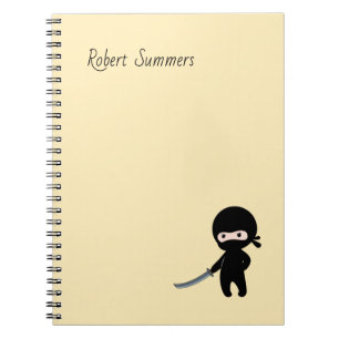 Cuaderno Pequeño y enojado nombre personalizado Ninja en am