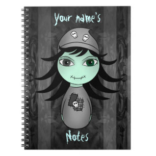 Cuaderno Pequeño y gótico chica zombi para Halloween