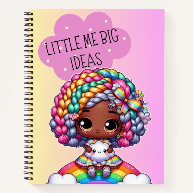 Cuaderno Pequeño Yo Grandes Ideas - Cute Chibi Chica Rosa (Anverso)