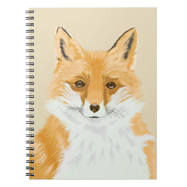 Cuaderno Pequeño Zorro Rojo, transparente en beige. (Frente)