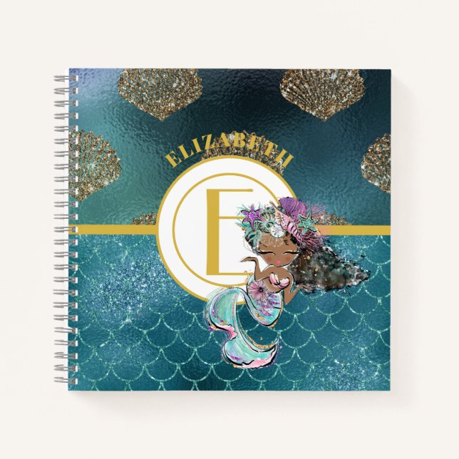 Cuaderno Pequeños Chicas Monograma de escalas azules de sir (Anverso)