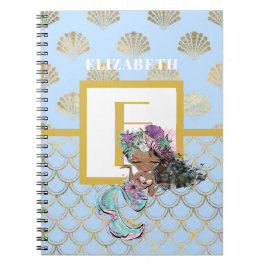 Cuaderno Pequeños Chicas Monograma de escalas azules de sir