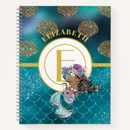 Cuaderno Pequeños Chicas Monograma de escalas azules de sir