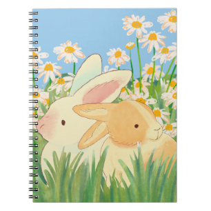 Cuaderno Pequeños conejitos en la naturaleza