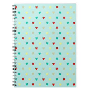 Cuaderno Pequeños corazones de polka en verde marino