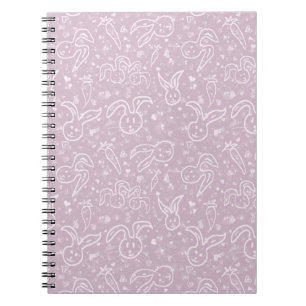 Cuaderno Pequeños corazones y conejitos - patrón transparen