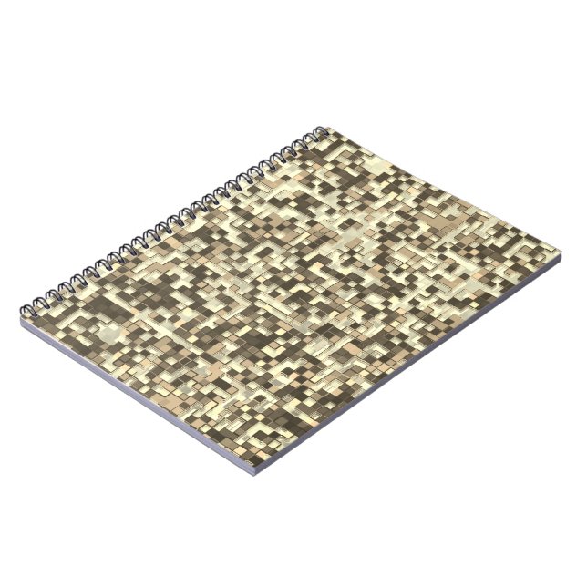 Cuaderno Pequeños cuadros en tonos beige marrón (Lado Izquierdo)