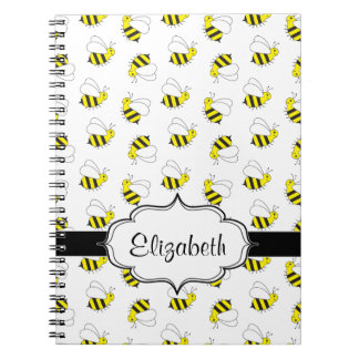 Cuaderno Pequeños lindos manosean el modelo de la abeja