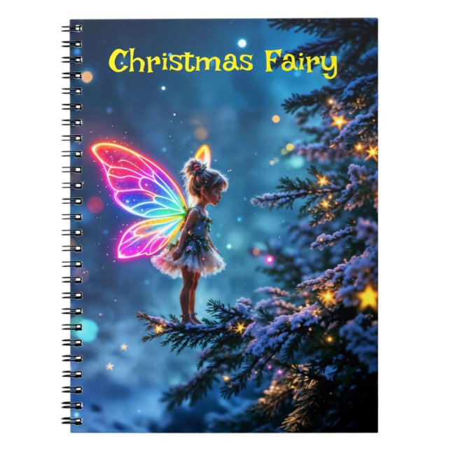 Cuaderno Pequeños Navidades brillantes luces de hadas fanta (Frente)