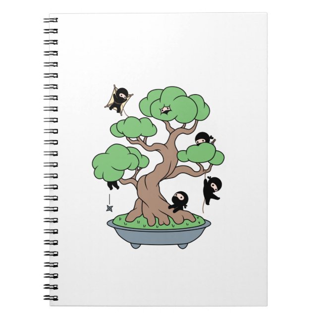 Cuaderno Pequeños Ninjas en el árbol Bonsai (Frente)