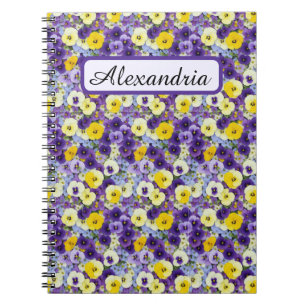 Cuaderno Pequeños paneles morados y amarillos personalizado