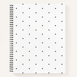 Cuaderno Pequeños puntos de polka blanco blanco blanco lin