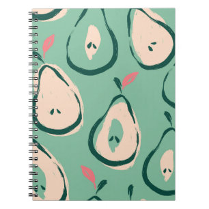 Cuaderno Peras de verano: patrón de fruta fresca.