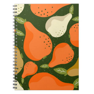 Cuaderno Peras, hojas: papel pintado colorido.