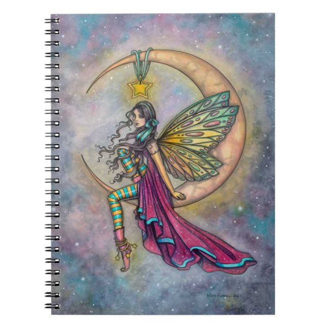 Cuaderno Percha de Luna Hada en Arte de Fantasía Lunar (Frente)