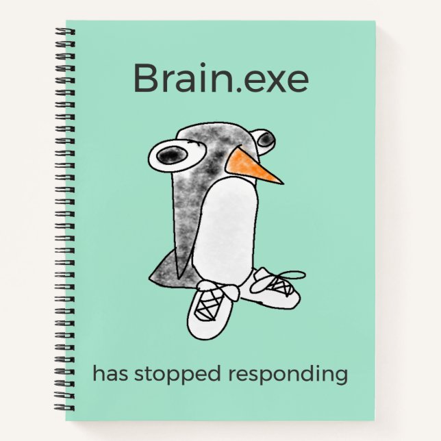 Cuaderno Percy Penguin Brain.exe Has Stopped Notebook (Anverso)