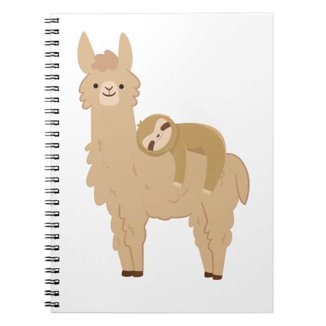 Cuaderno Pereza adorable que duerme en una llama (Frente)