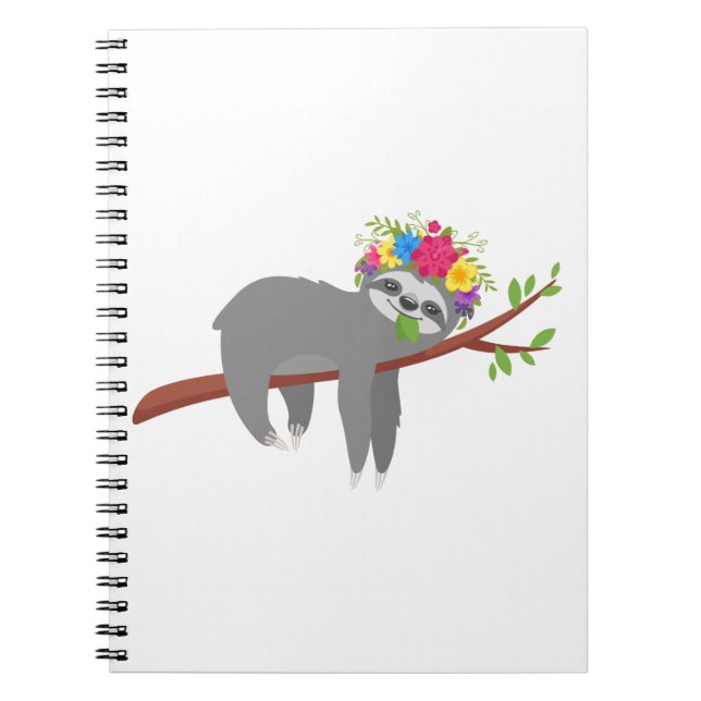 Cuaderno Pereza floral bonita (Frente)